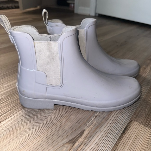 Light blue/gray Short Hunter Rainboots - Picture 1 of 3